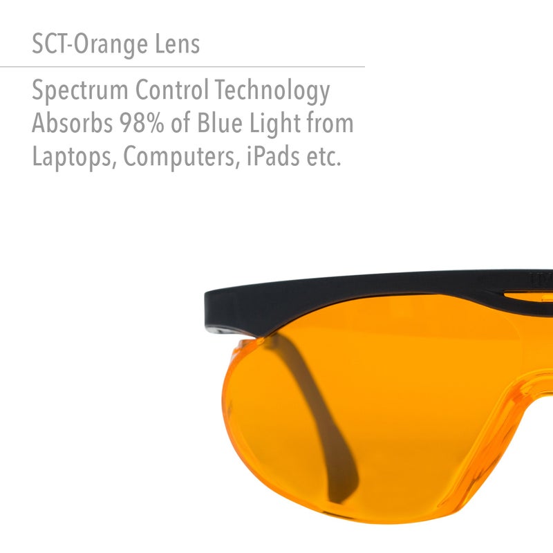 UVEX Honeywell Uvex Ademco Skyper Blue Light Blocking Computer Glasses with SCT-Orange Lens (S1933X) - Image 2